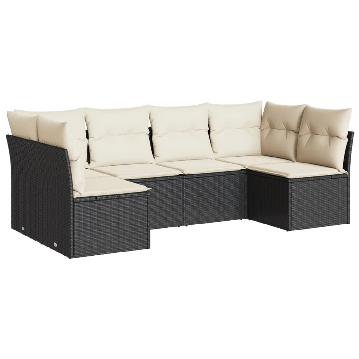 vidaXL 6-tlg Garten-Sofagarnitur mit Kissen Schwarz Poly Rattan Modell 55 günstig online kaufen