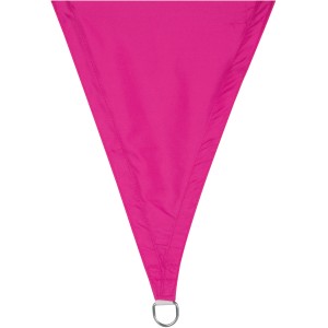 Fuchsiafarbenes Perel Viereck-Sonnensegel, 360x360 cm, Detailansicht mit D-Ring.