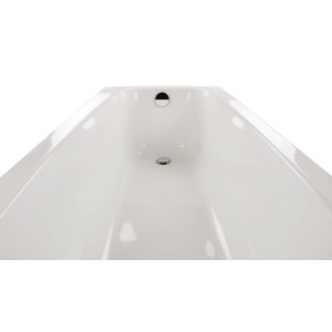 Calmwaters Rechteckbadewanne 170x75 cm, Set mit Wannenträger und Ablaufgarnitur, Innenansicht.