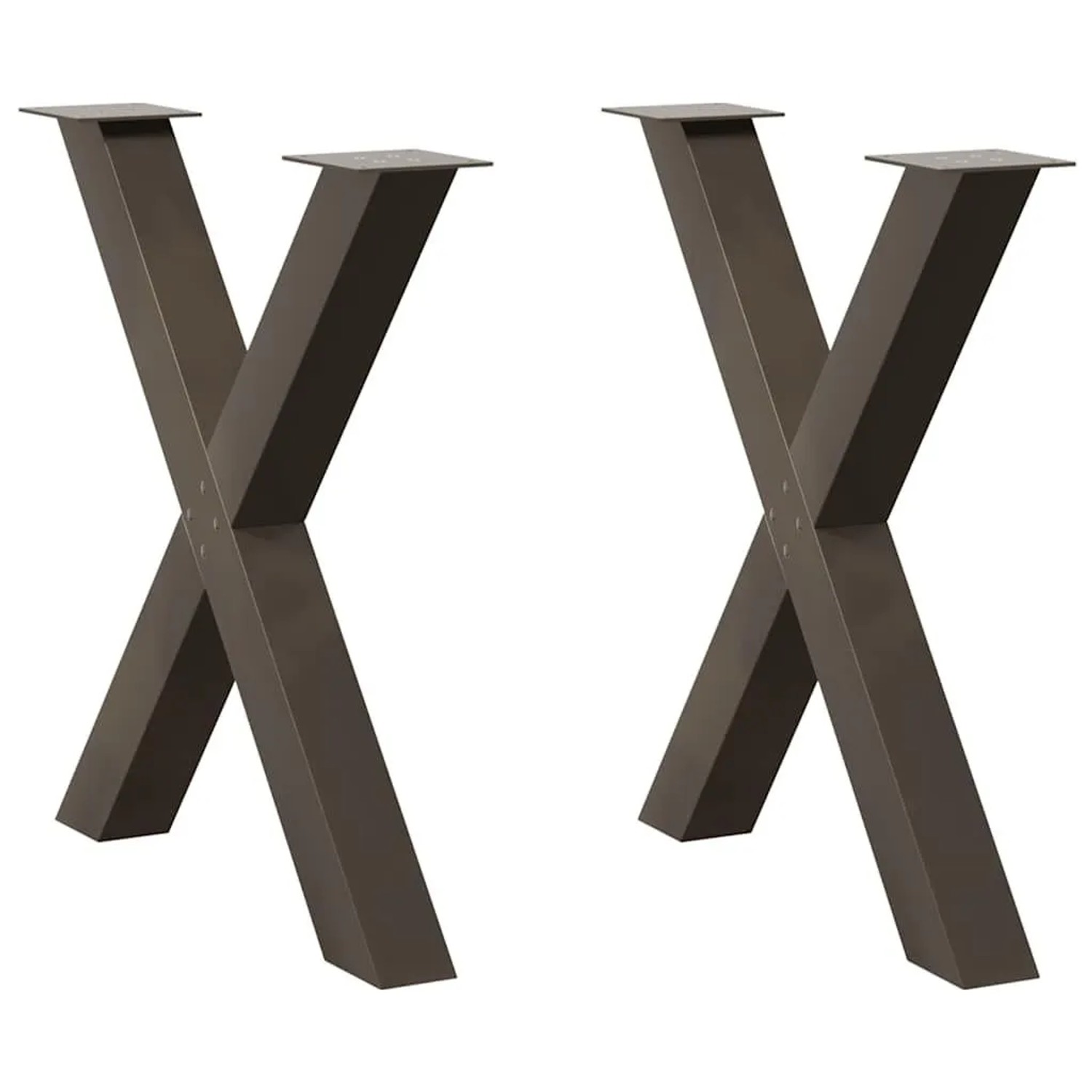 vidaXL Esstischbeine X-Form 2 Stk Naturstahl 70x72-73 cm Stahl 4012979
