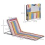 Outsunny Strandliege Stahl Oxfordstoff Mehrfarbig 124L x 53B x 35-45H cm_3