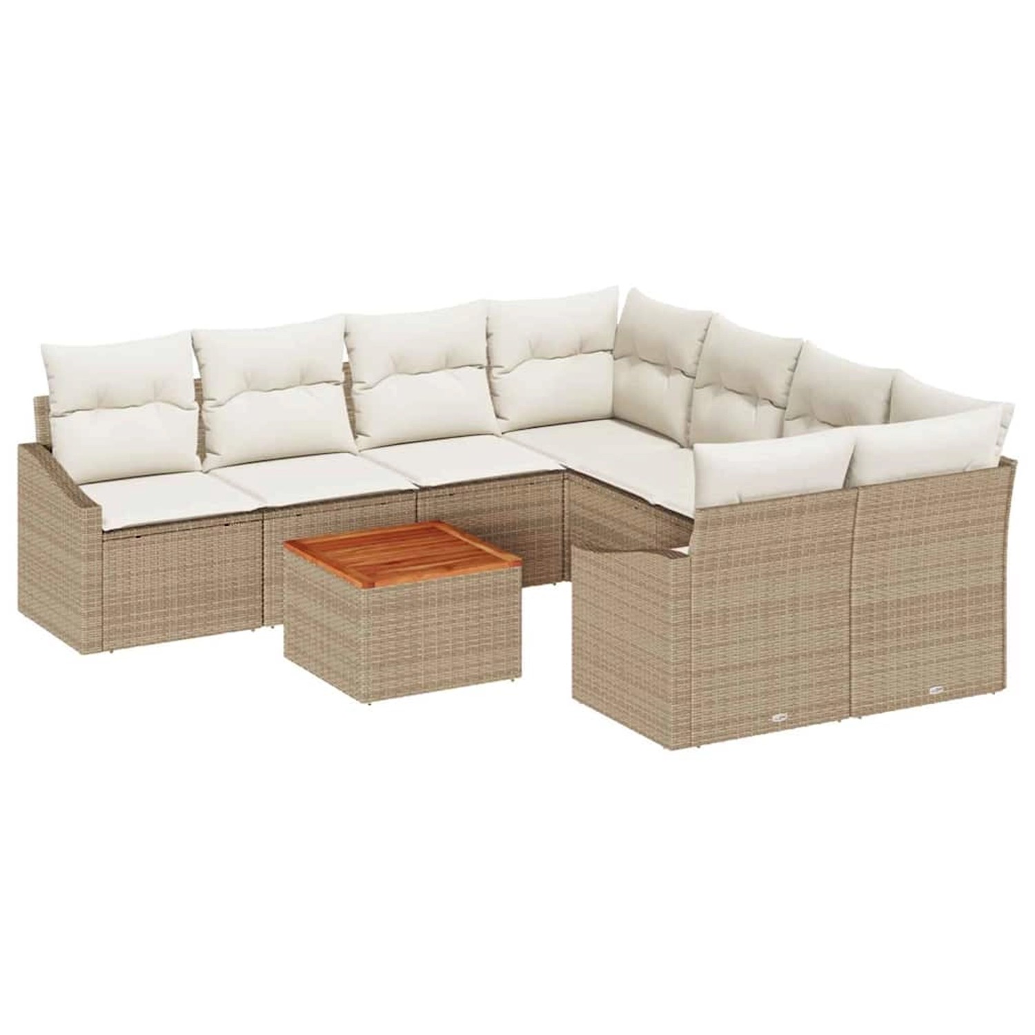 vidaXL Garten-Sofa-Set 9-Tlg Beige Weiß 3356482 günstig online kaufen