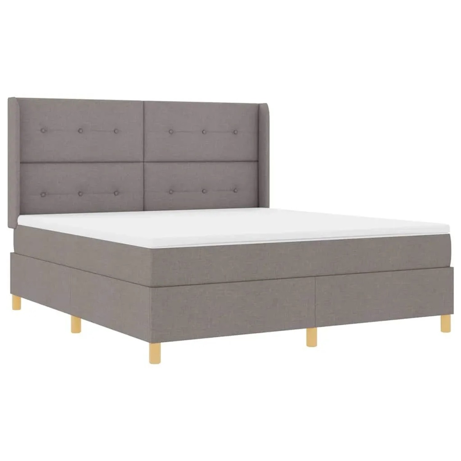 vidaXL Boxspringbett mit Matratze Taupe 140 x 200 cm Stoff 3343711