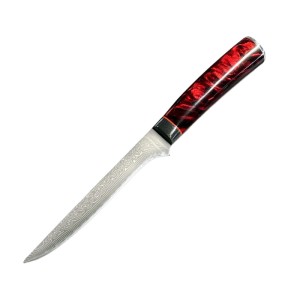 Grillfürst Premium Ausbeinmesser aus Damaststahl Klingenlänge 15 Cm