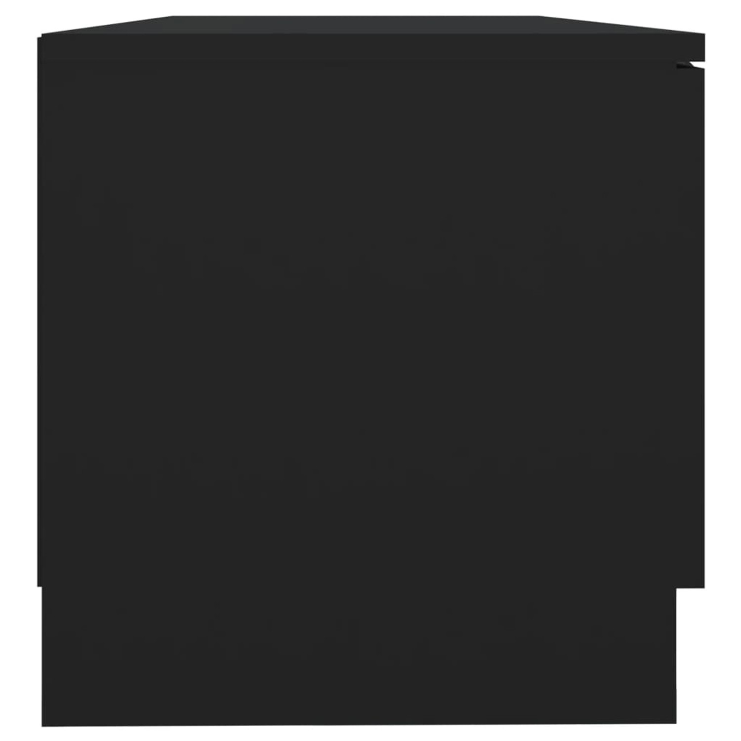 VidaXL TV-Schrank, schwarz, 80x35x36,5 cm, Holzwerkstoff, mit Fächern und Schublade.