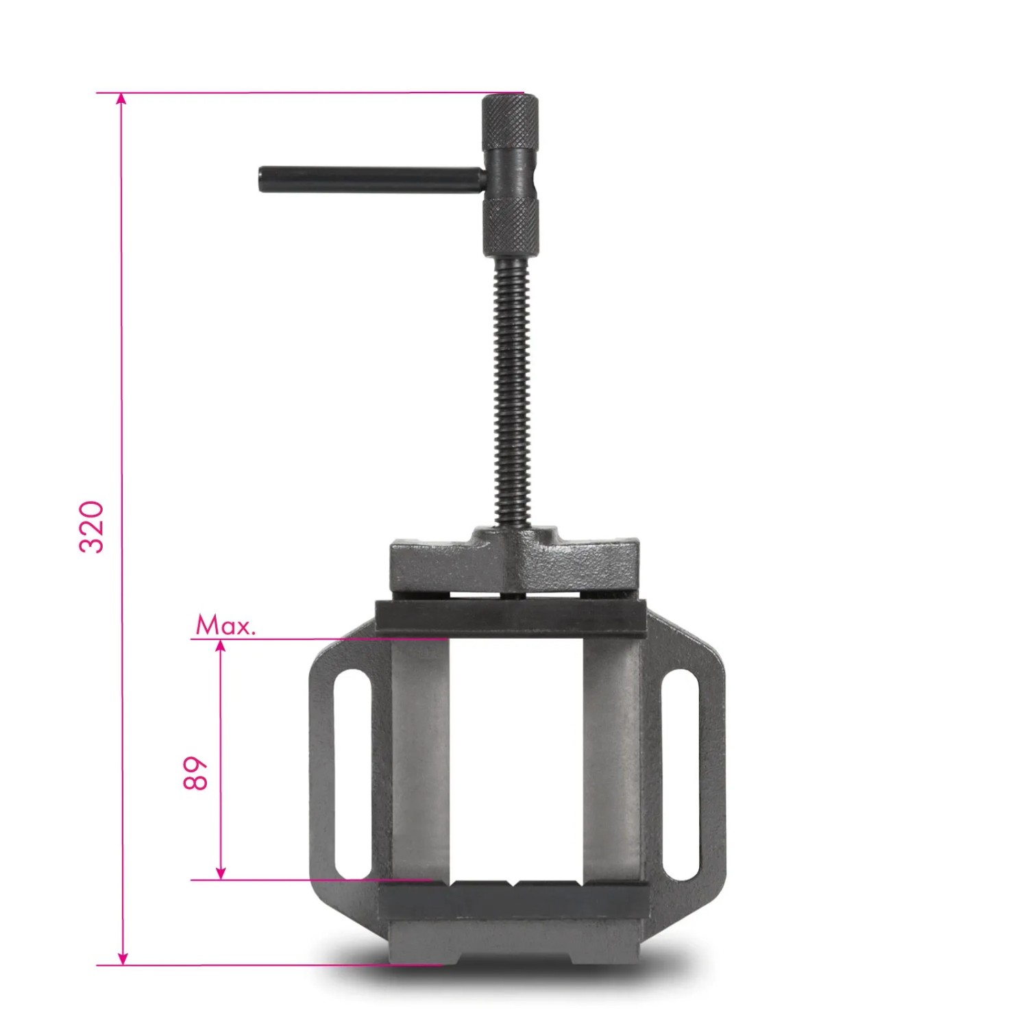 EBERTH Maschinenschraubstock, 100mm Backenbreite, max. 89mm Spannweite, für präzise Bohr- und Fräsarbeiten.