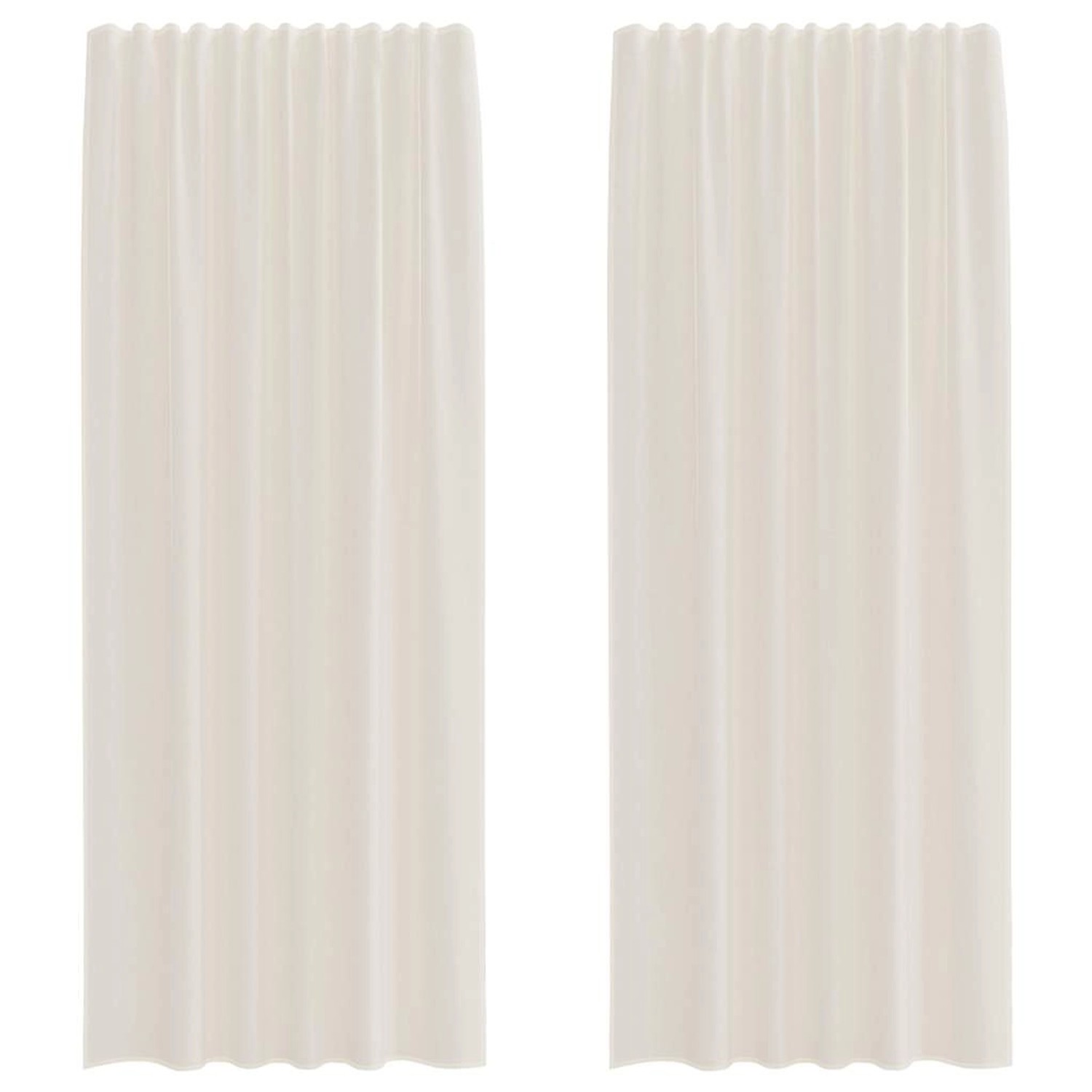 vidaXL Voile Vorhänge mit Stangentaschen 2 Stk Creme 4102179 günstig online kaufen
