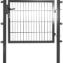 Anthrazitfarbenes Gartentor aus Stahl mit Doppelstabmatten-Füllung, 80x100 cm.