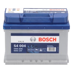 Bosch S4 004 Autobatterie, 12V 60Ah, für PKW, wartungsfrei und auslaufsicher.