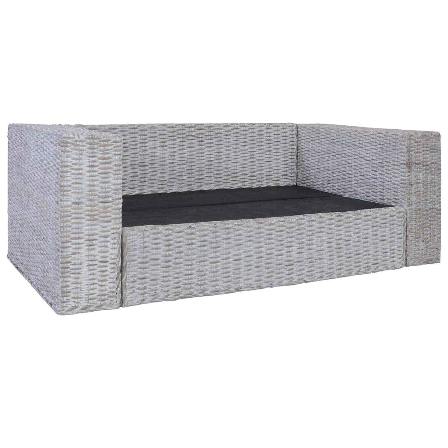 2-sitzer-sofa Mit Polstern Grau Natürliches Rattan günstig online kaufen