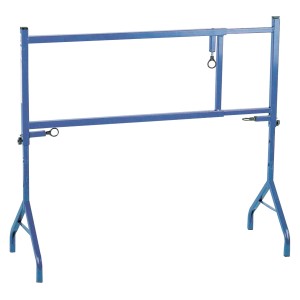 Blauer Metall Allzweckbock, höhen- und breitenverstellbar, max. 175 kg Tragkraft.