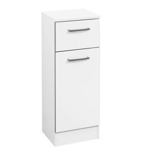 Pelipal Bad-Hochschrank Schwerin, weiß, 30 cm breit, mit Schublade und Tür. Badmöbel für mehr Stauraum.