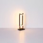 Moderne LED-Stehlampe Illa in Schwarz matt und Dunkelbraun, Design-Leuchte für Wohnräume.