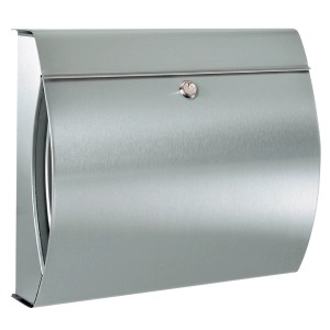 Burg Wächter Briefkasten Verona 3844 aus Edelstahl mit Zeitungsfach.