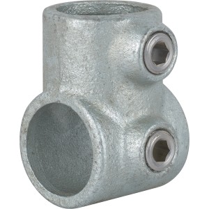 T-Stück 90° Silber verzinkt, 2,7 cm Durchmesser für Stahlrohr Möbelbau.