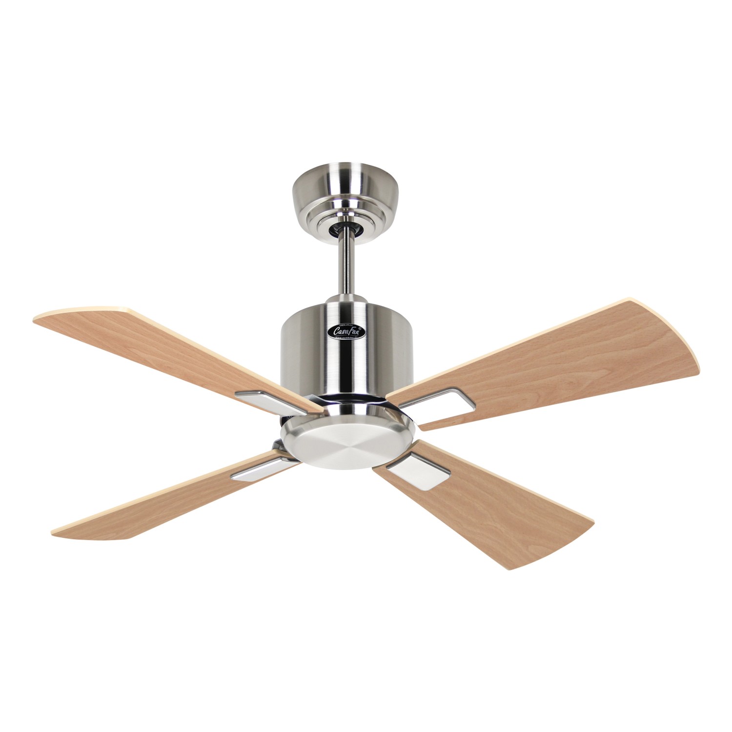 CASAFAN Eco Neo III Deckenventilator, Chrom gebürstet, Ahorn/Buche Flügel, 92cm.