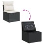vidaXL Garten-Sofagarnitur, 8-teilig, schwarz, Poly Rattan, mit Stauraum unter der Sitzfläche.