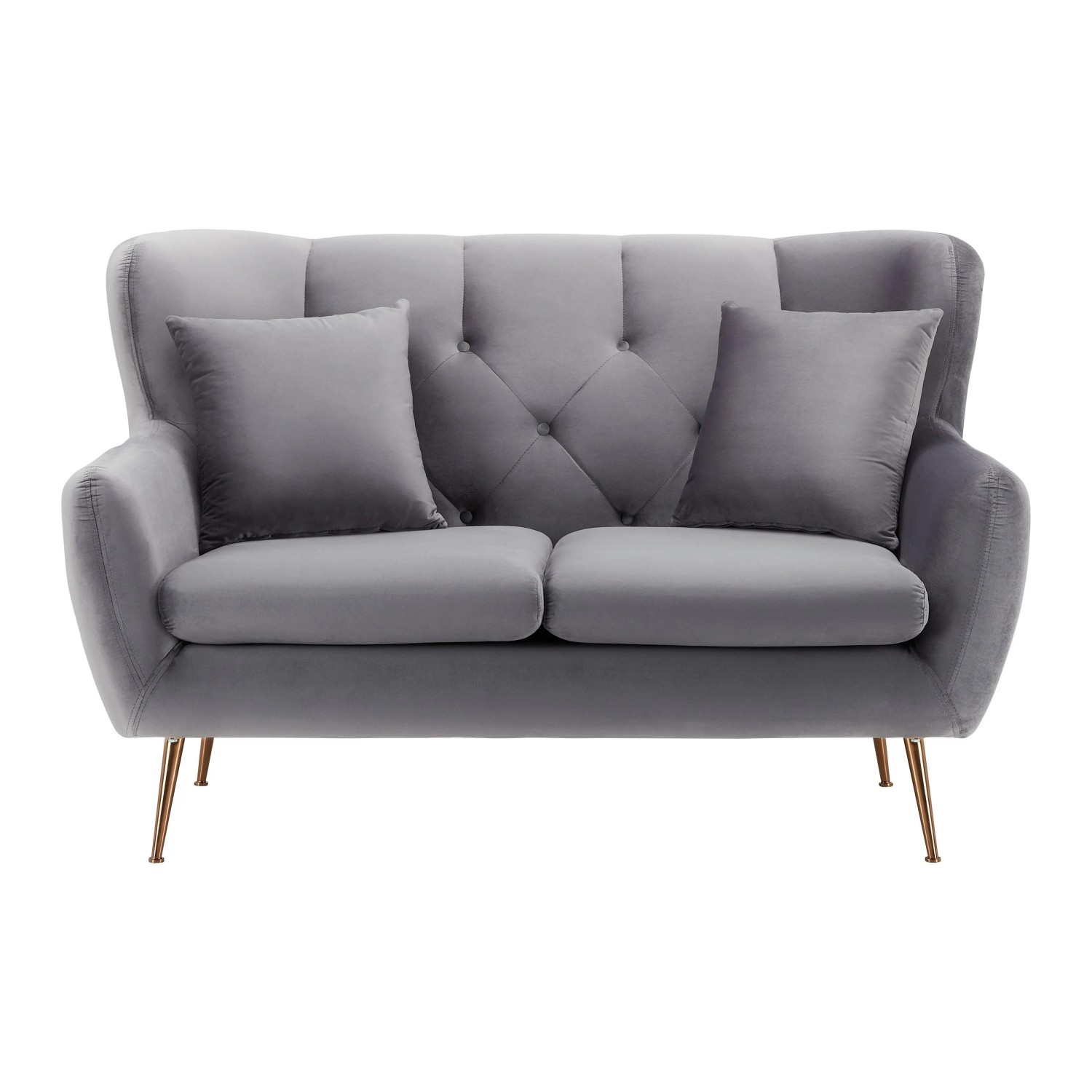 Bessagi Home Sofa Linus Hellgrau Samt