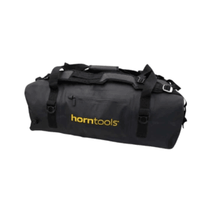 Schwarze, wasserdichte Horntools Expedition Bag (90 Liter) für Camping & Outdoor.