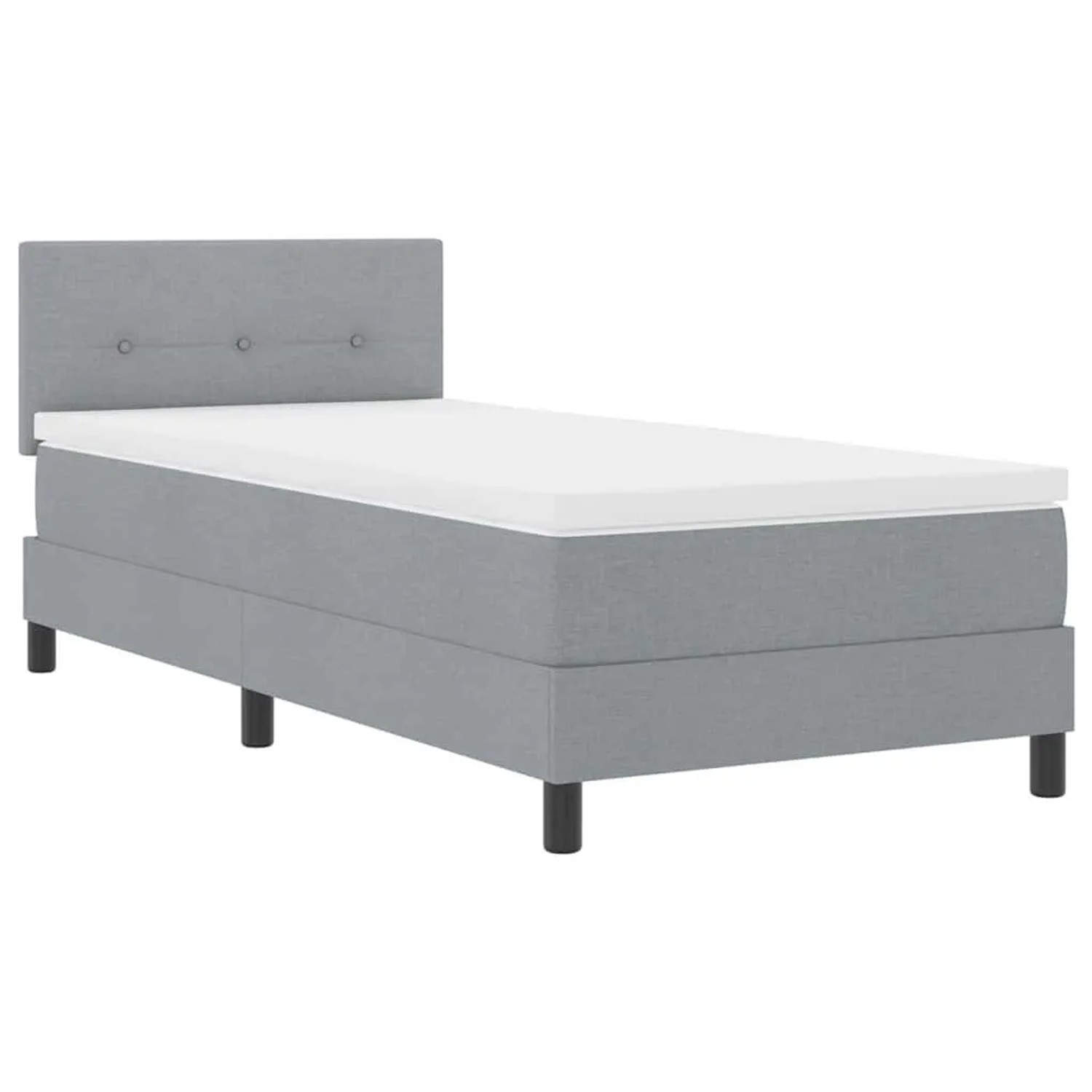 vidaXL Boxspringbett mit Matratze Hellgrau 90 x 200 cm Stoff 3338657 günstig online kaufen