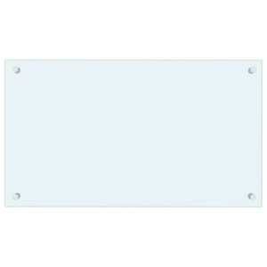 DELUKE Küchenrückwand Glas 70x40cm Weiß Wandverklediung Küche Wandschutz Spritzschutz Herdspritzschutz Glasplatte