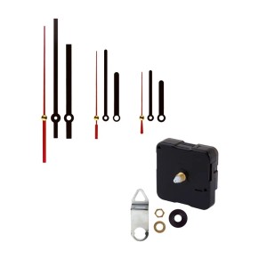 Blanko Uhrwerk mit 3 Zeigersätzen (schwarz/rot) und Zubehör für den Uhrenbau.