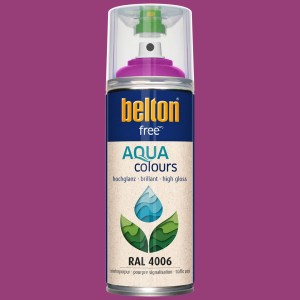 Belton Free AQUAcolours Buntlack RAL 4006 Verkehrspurpur hochglänzend, 400ml Dose.