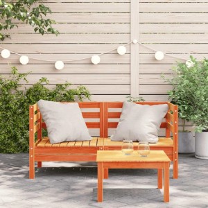 vidaXL Garten-Ecksofas 2 Stk Wachsbraun Massivholz Kiefer 837988