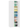 Weißer vidaXL TV-Schrank/Büroschrank (60x32x190 cm) mit offenen Fächern und Ordnern.