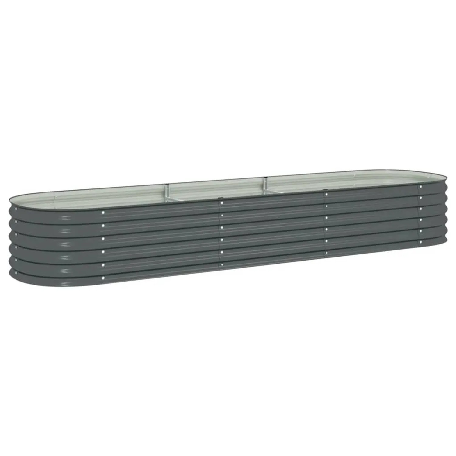 furnicato Garten-Hochbeet 320x80x44 cm Verzinkter Stahl Grau
