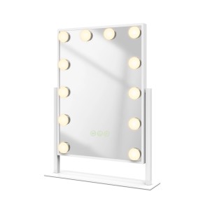 Emke Hollywood Kosmetikspiegel mit Beleuchtung, 1x/7x Vergrößerung, 36x47cm.
