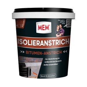 Eimer MEM Isolieranstrich 1 l, Bitumenanstrich für Kellerabdichtung und Mauerwerk.