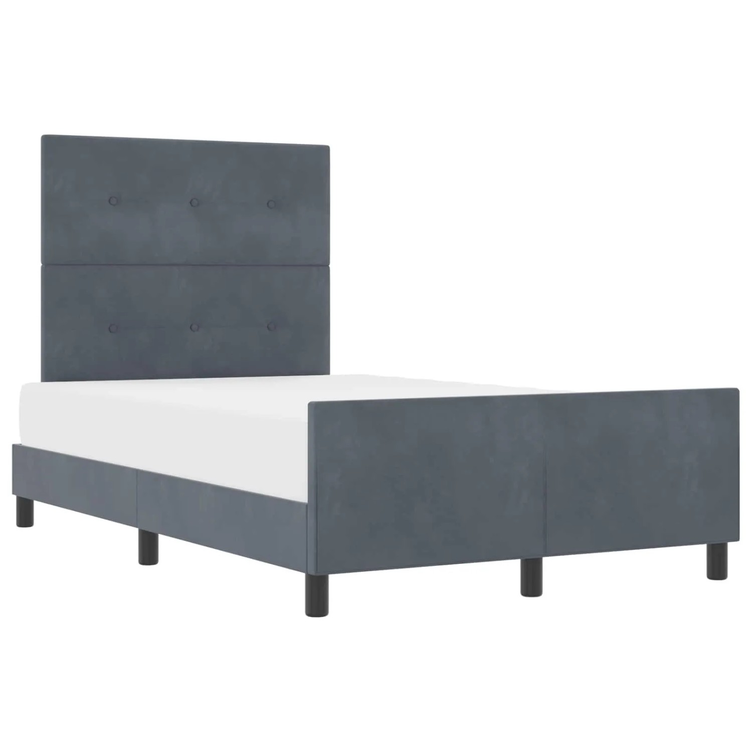 vidaXL Boxspringbett mit Kopfteil Dunkelgrau 120 x 190 cm Samt 3344928 günstig online kaufen