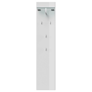 Weiße Posseik Garderobe Elite mit 4 Haken und Hutablage aus Glas, 35x160 cm.