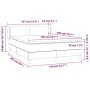 vidaXL Boxspringbett hellgrau 140x200 cm mit Matratze, Stoffbezug, Maßeinteilung.