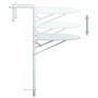 Weißer vidaXL Balkon-Hängetisch mit Rattan-Optik, höhenverstellbar. Praktischer Gartentisch für kleine Balkone.
