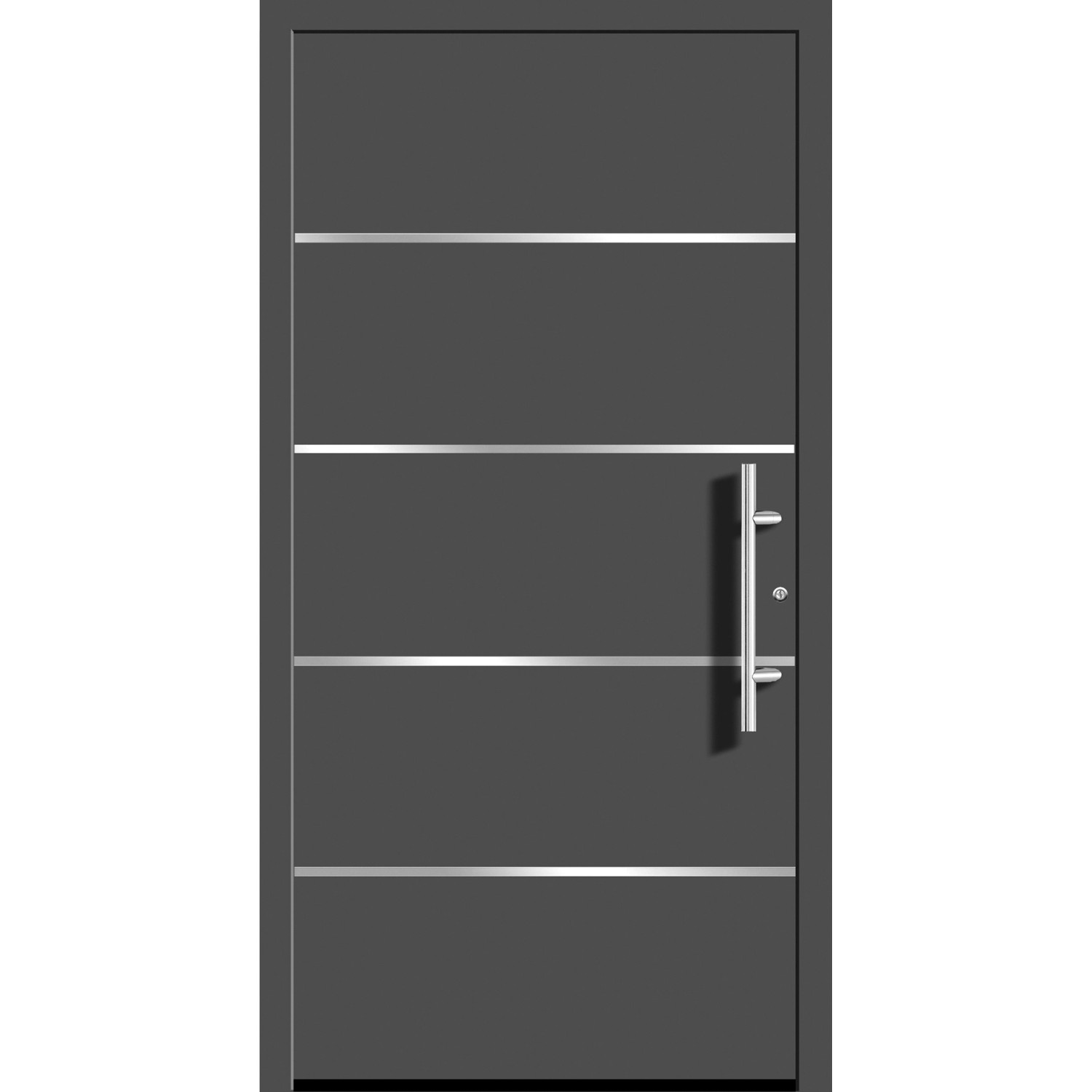 Aluminium-Haustür Moderno M460/P 110 x 210 cm Anthrazit Metallic Anschlag R günstig online kaufen