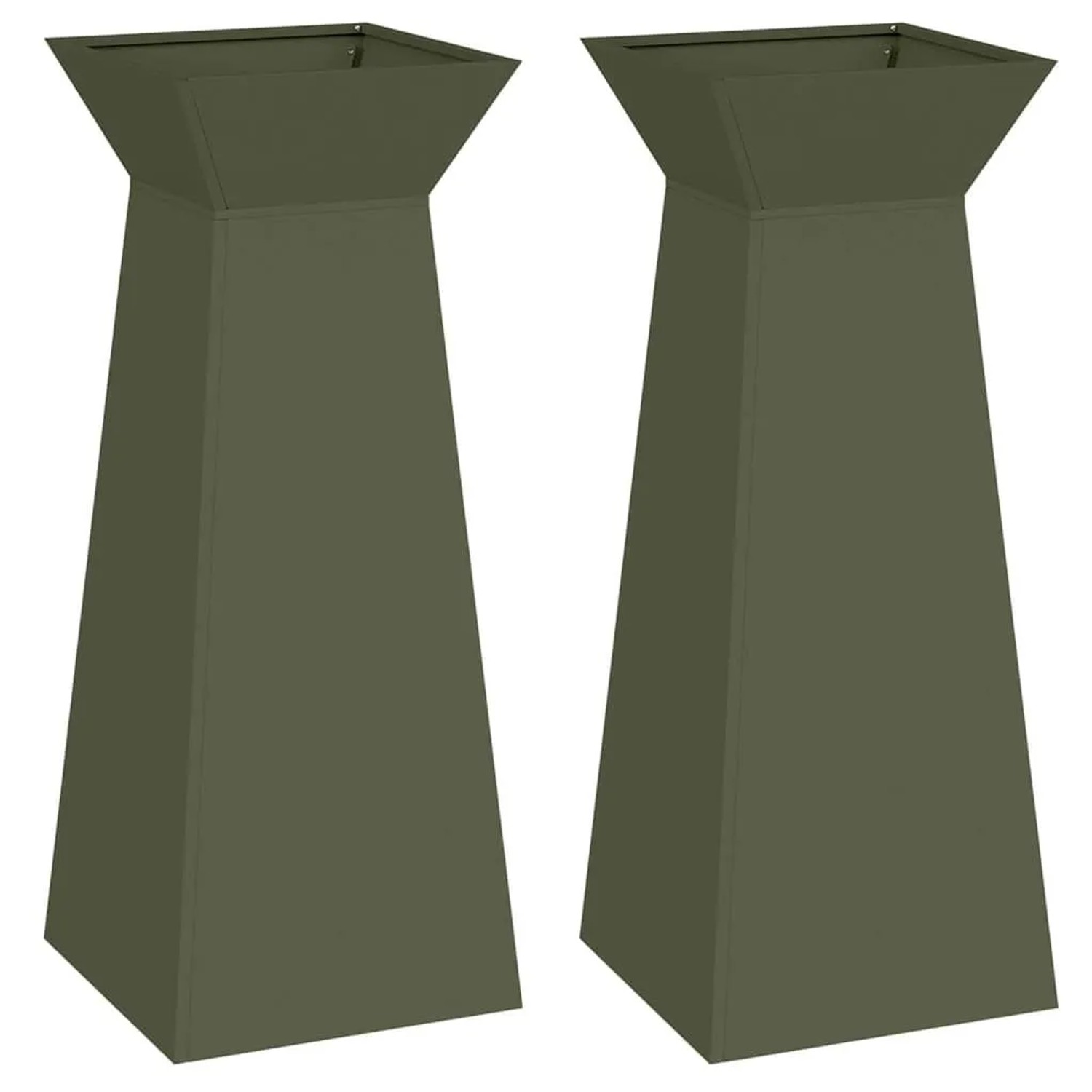 vidaXL Säulen Pflanzer 2 Stk Oliv 40 x 40 x 100 cm 873859