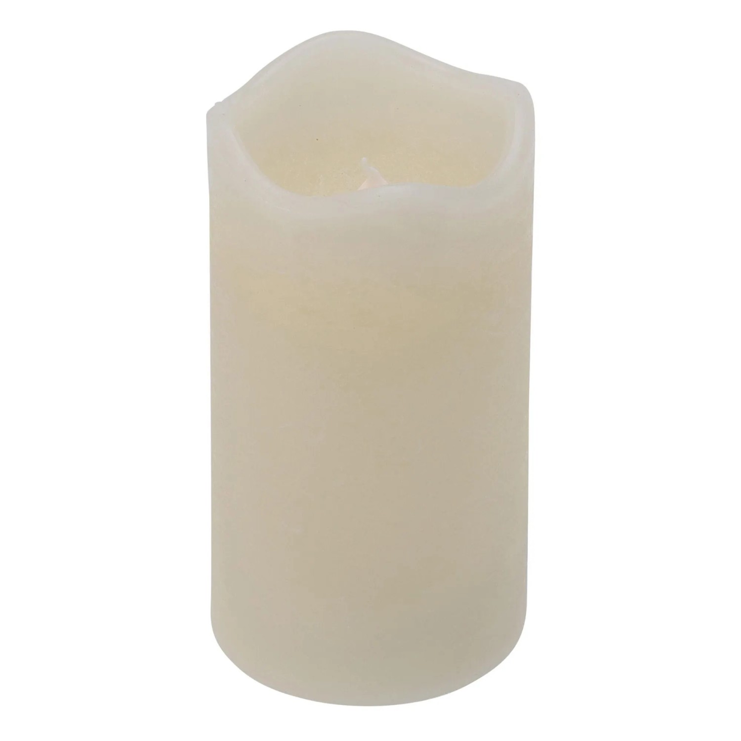 Kerze mit Flackernder LED und Timerfunktion 7 cm x 7 cm x 13 cm Ivory