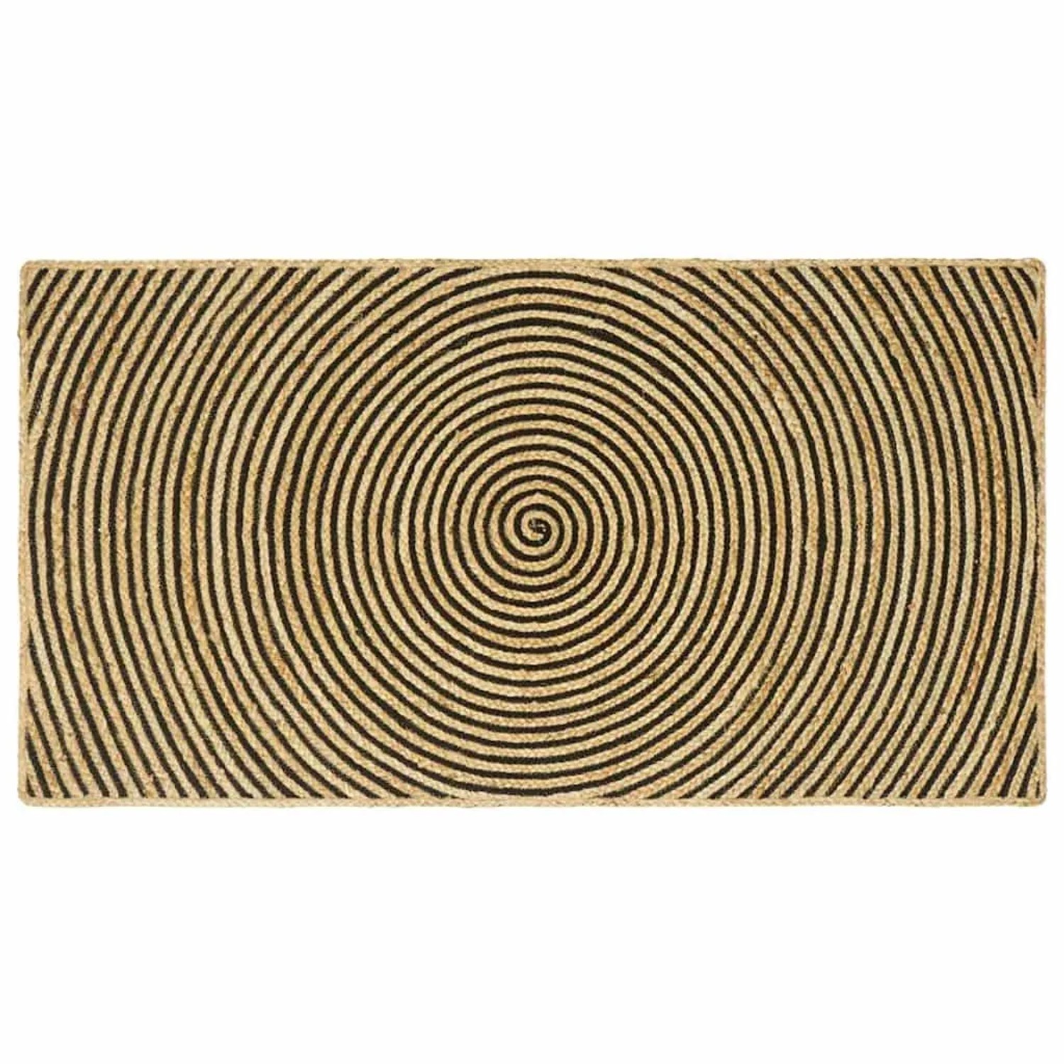 vidaXL Teppich Natur und Schwarz 80 x 150 cm Jute 42010735