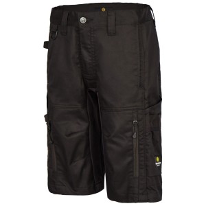 Schwarze Hans Schäfer Workwear Shorts Amazone für Damen. Robuste Arbeitshose mit vielen Cordura-Taschen, Stretch und D-Ring.