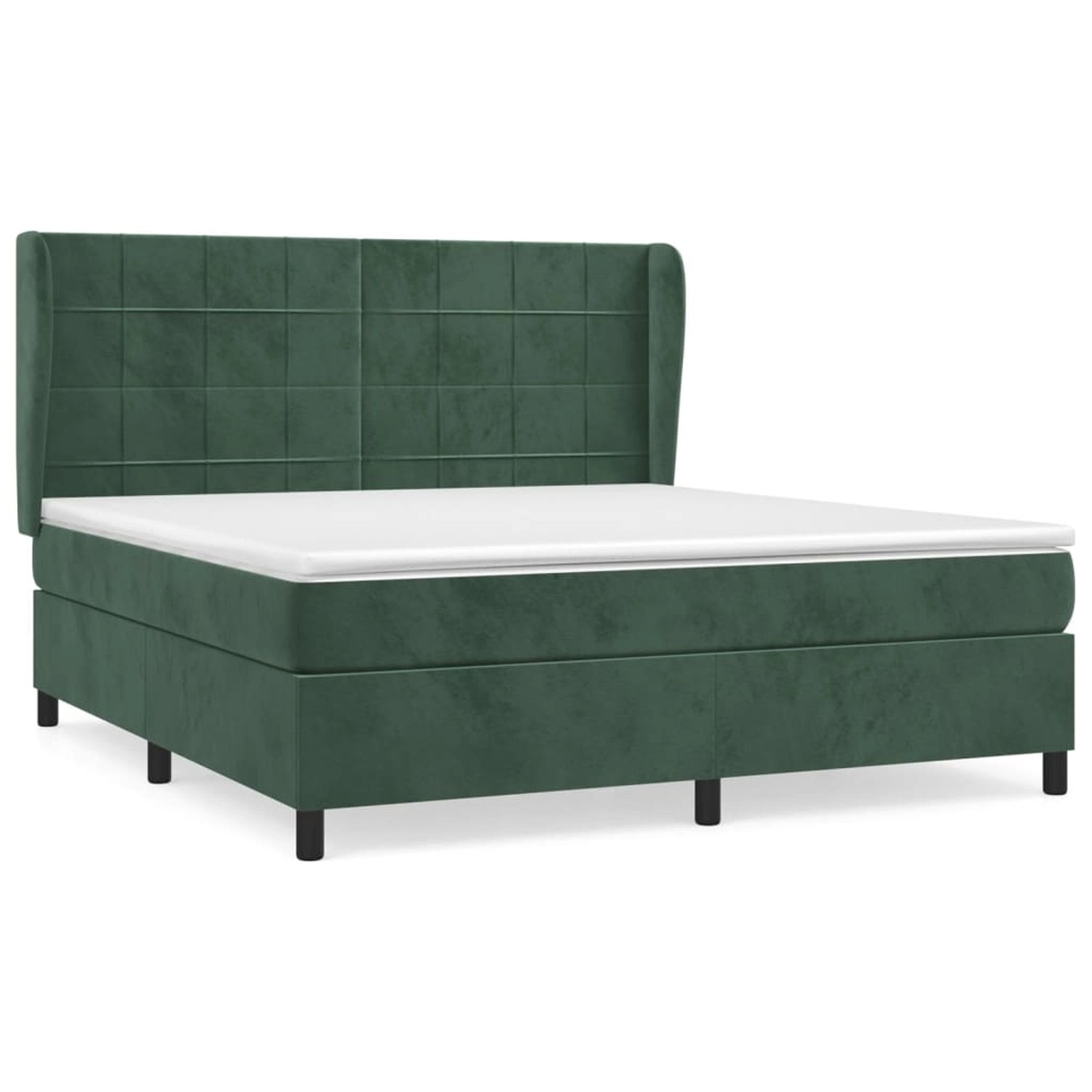 vidaXL Boxspringbett mit Matratze Dunkelgrün 180x200 cm Samt 3129228 günstig online kaufen