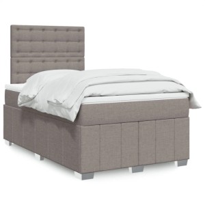 vidaXL Boxspringbett mit Matratze Taupe 120x200 cm Stoff 3291653