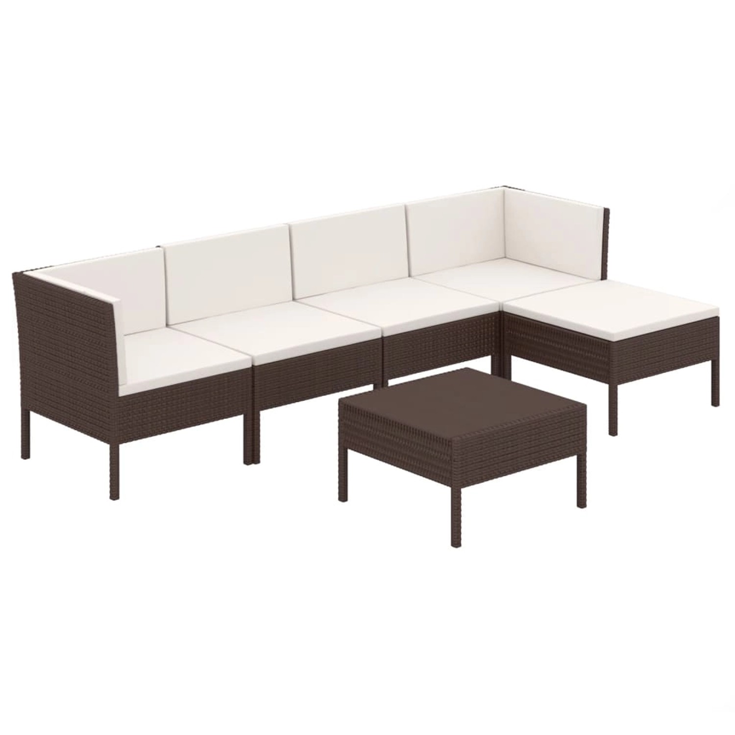 vidaXL 6-tlg Garten-Lounge-Set mit Auflagen Poly Rattan Braun Modell 22