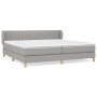 Hellgraues vidaXL Boxspringbett 200x200 cm mit Matratze und Kopfteil.