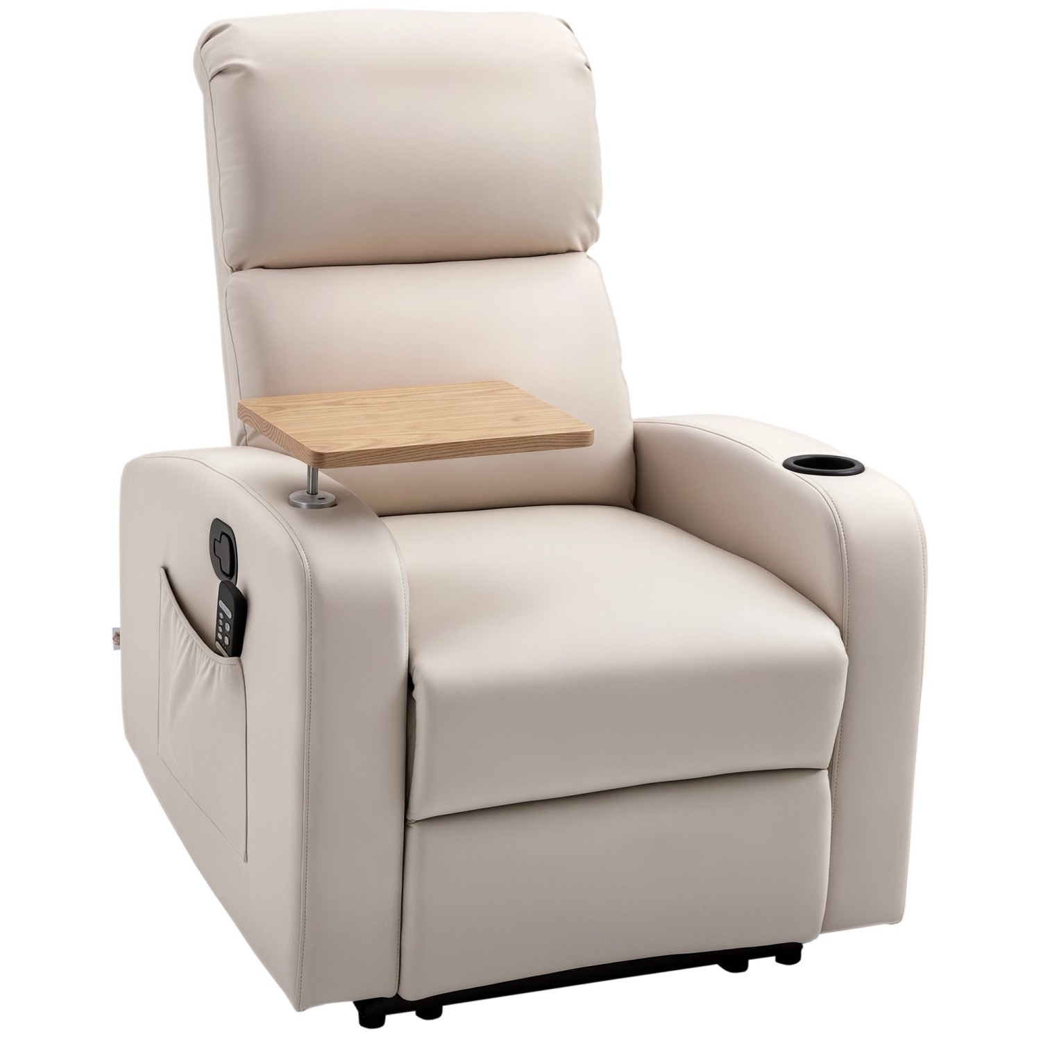 HOMCOM Massagesessel Stahl Mikrofaserstoff Beige 77L x 93B x 105H cm günstig online kaufen