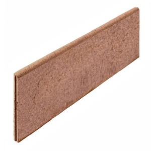 Rasenkantenstein aus braunem Beton, abgerundet, 30x100x5 cm, für eine saubere Beet- und Raseneinfassung.