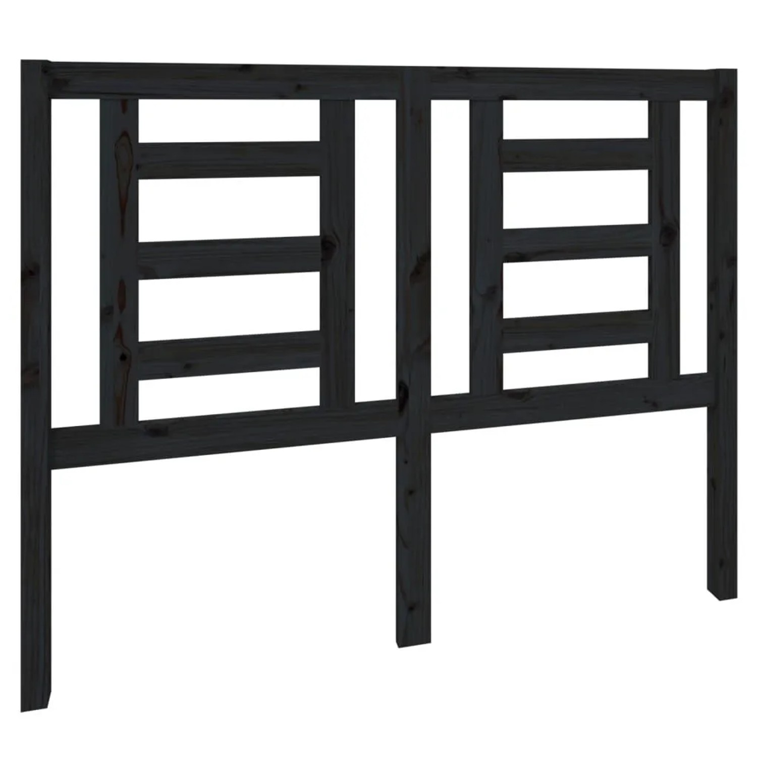 Thumbnail - vidaXL Kopfteil Schwarz 126x4x100 cm Massivholz Kiefer 818814