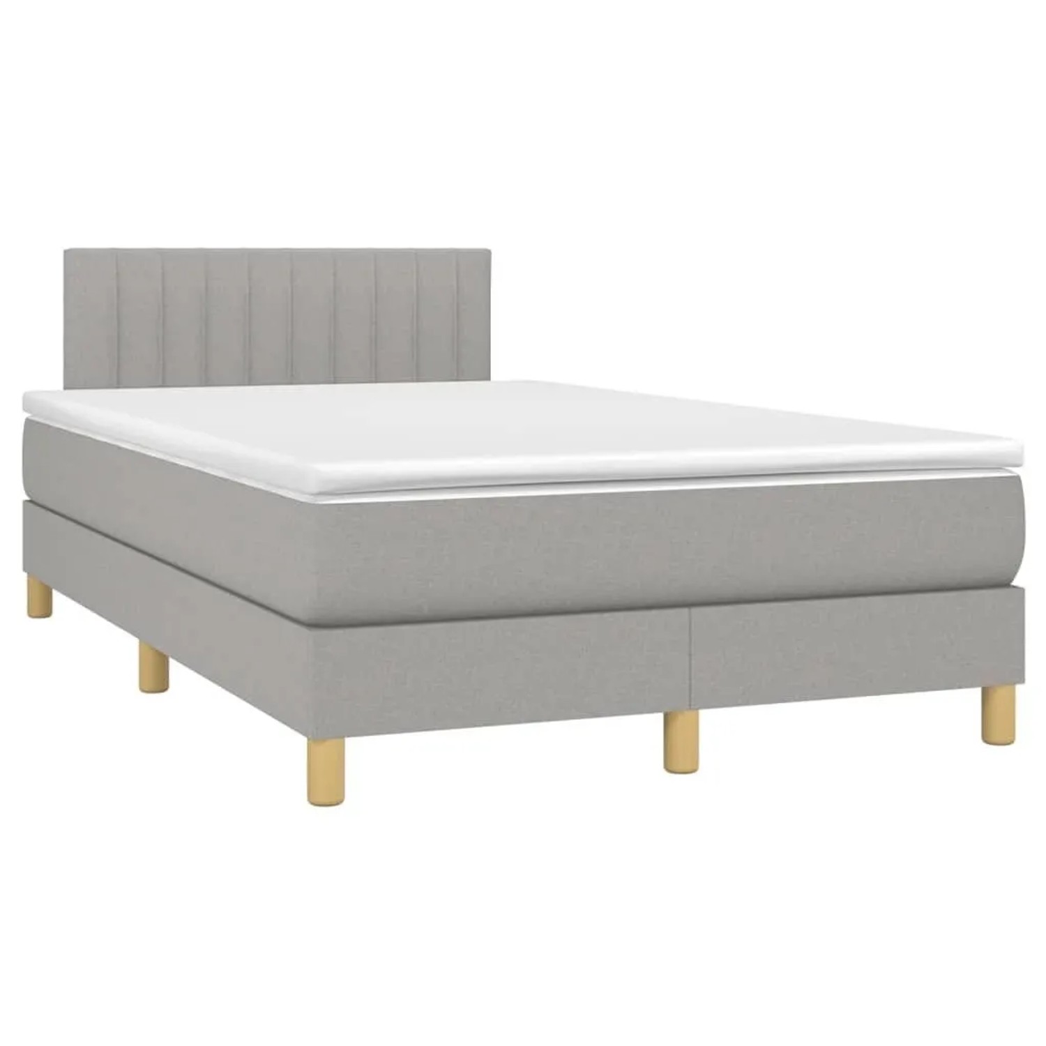 vidaXL Boxspringbett mit Matratze & LED Hellgrau 120x200 cm Stoff 3133861 günstig online kaufen