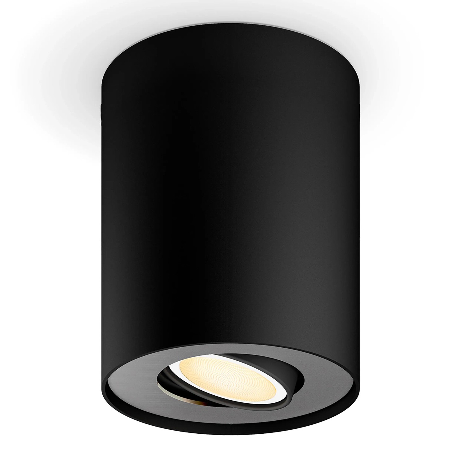 Schwarzer Philips Hue Pillar LED-Aufbauspot zur Erweiterung des Hue Systems.